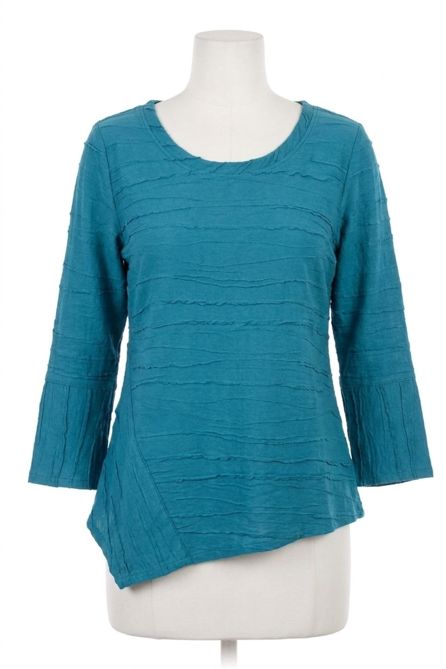 NEW HABITAT steady stream lantern sleeve pullover in teal